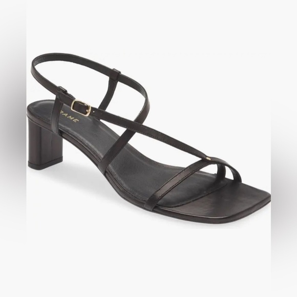 Frame Le Braxton Strappy Leather Black Sandal Square Toe Women EUR 39.5 US 9 - Picture 6 of 15